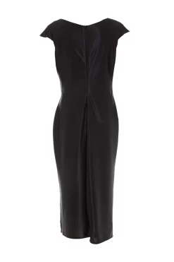 Black Ruched Midi Dress 10 Black Ruched Midi Dress -Women Clothing Sale 00100034952 ZB scaled