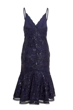 Navy Sequin Lace Midi Dress 10 Navy Sequin Lace Midi Dress -Women Clothing Sale 00100034965 ZB scaled