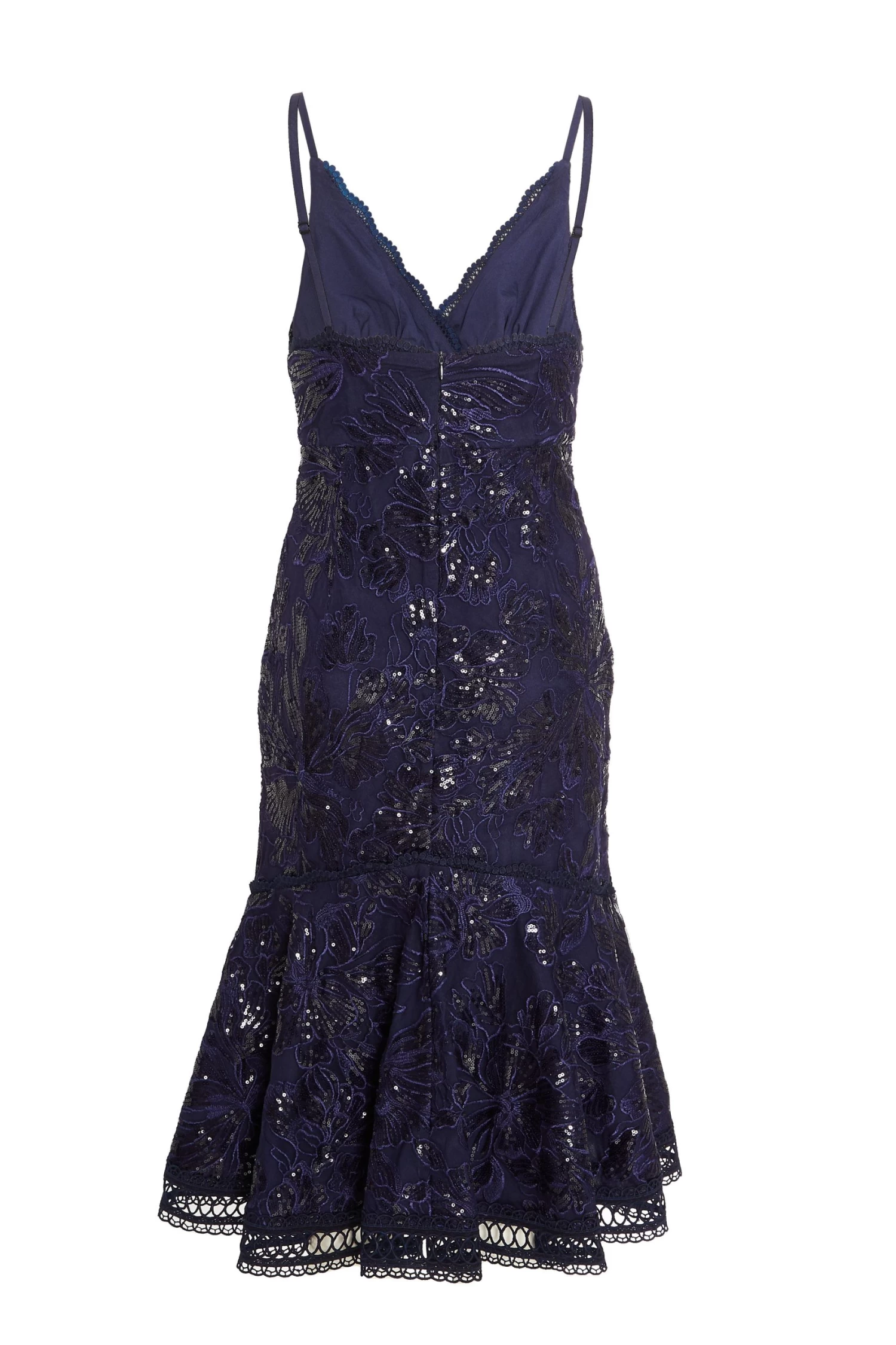 Navy Sequin Lace Midi Dress 5 Navy Sequin Lace Midi Dress - Image 5
