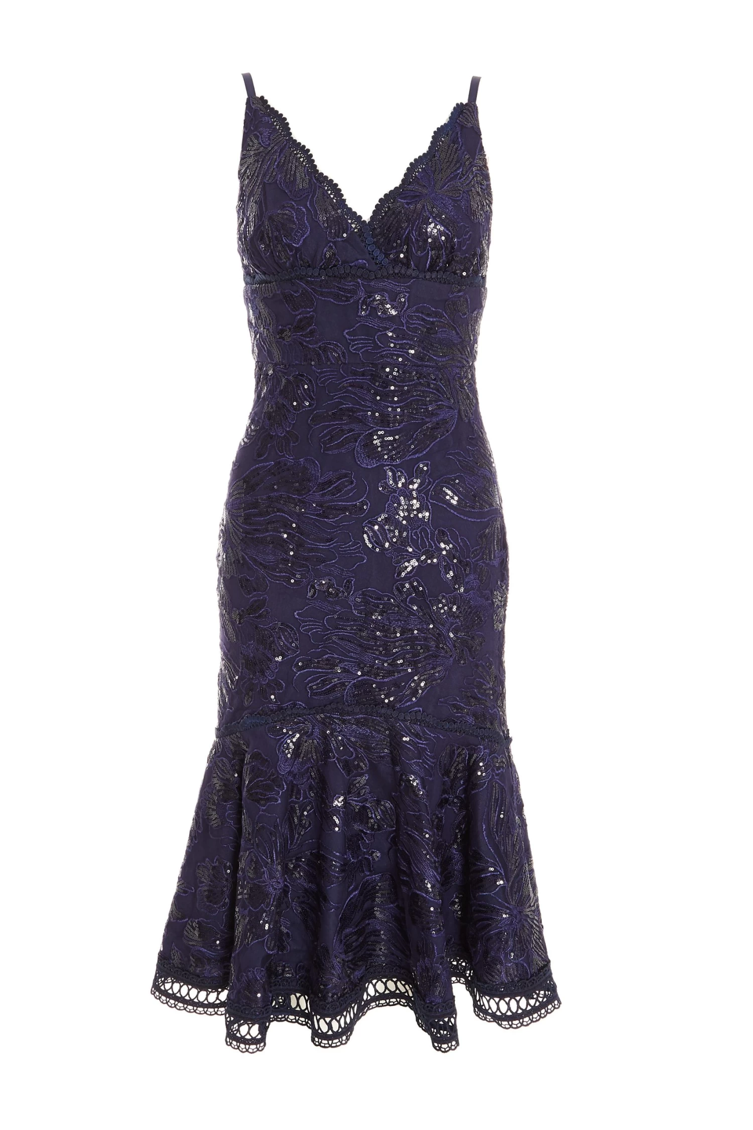 Navy Sequin Lace Midi Dress 1 Navy Sequin Lace Midi Dress