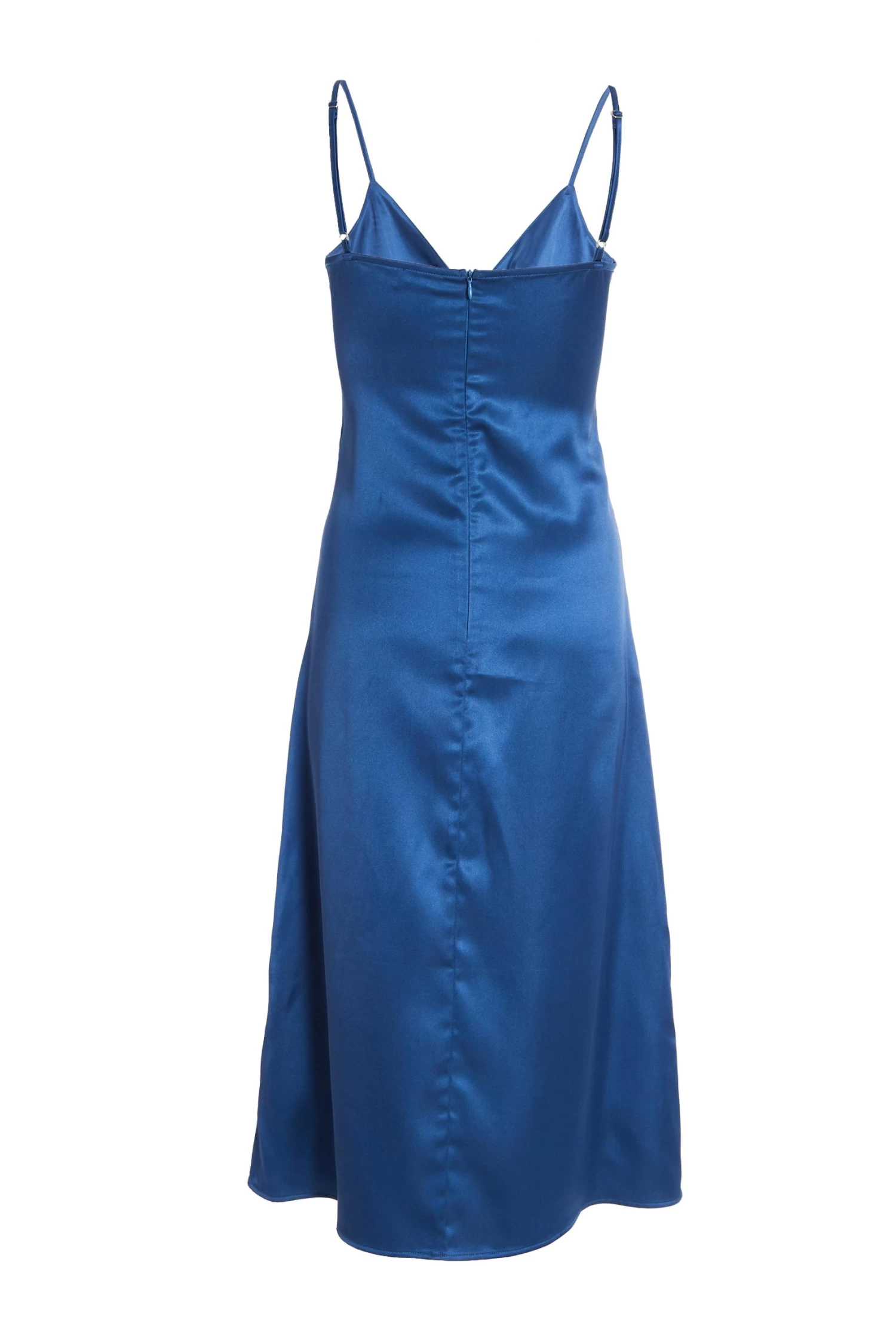 Navy Satin Cut Out Midi Dress 5 Navy Satin Cut Out Midi Dress - Image 5