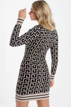 Stone Geometric Mini Jumper Dress -Women Clothing Sale 00100035238 XB