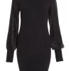 Black Light Knit Bodycon Mini Dress