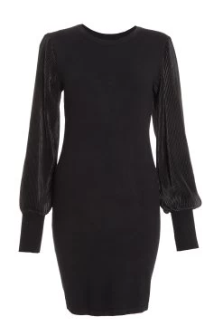 Black Light Knit Bodycon Mini Dress