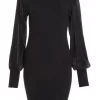 Black Light Knit Bodycon Mini Dress