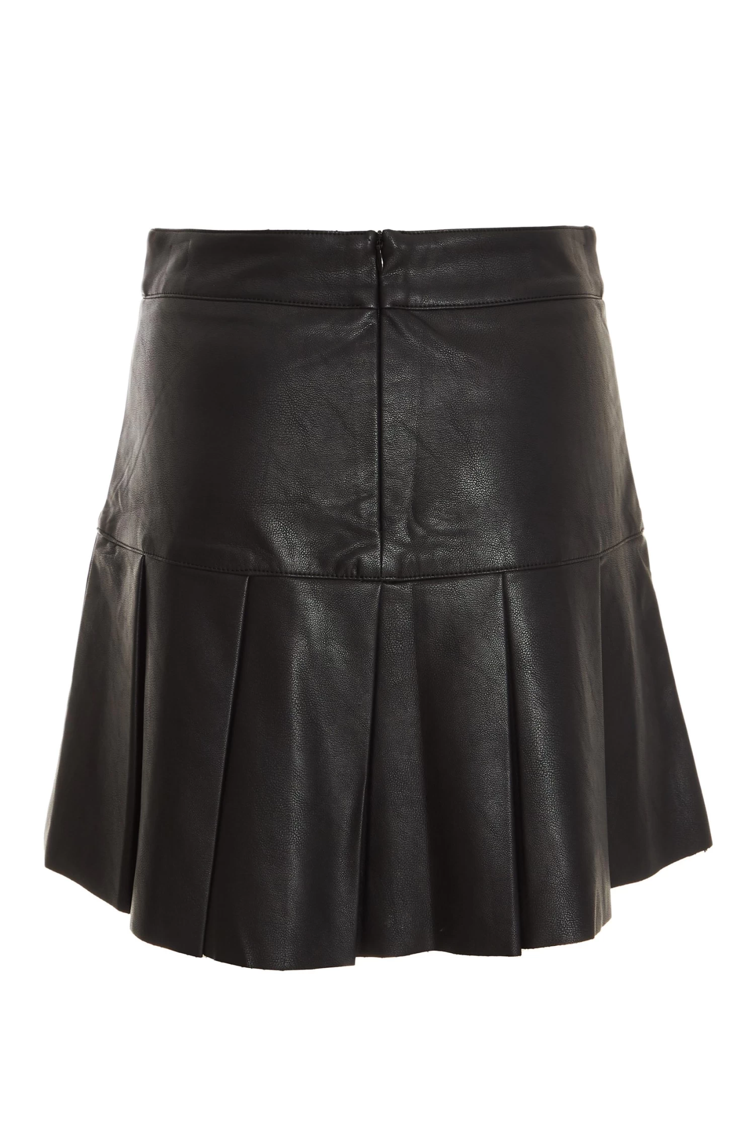 Black Faux Leather Pleated Mini Skirt 5 Black Faux Leather Pleated Mini Skirt - Image 5