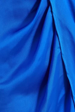 Royal Blue Satin Midi Dress -Women Clothing Sale 00100035292 ZS scaled