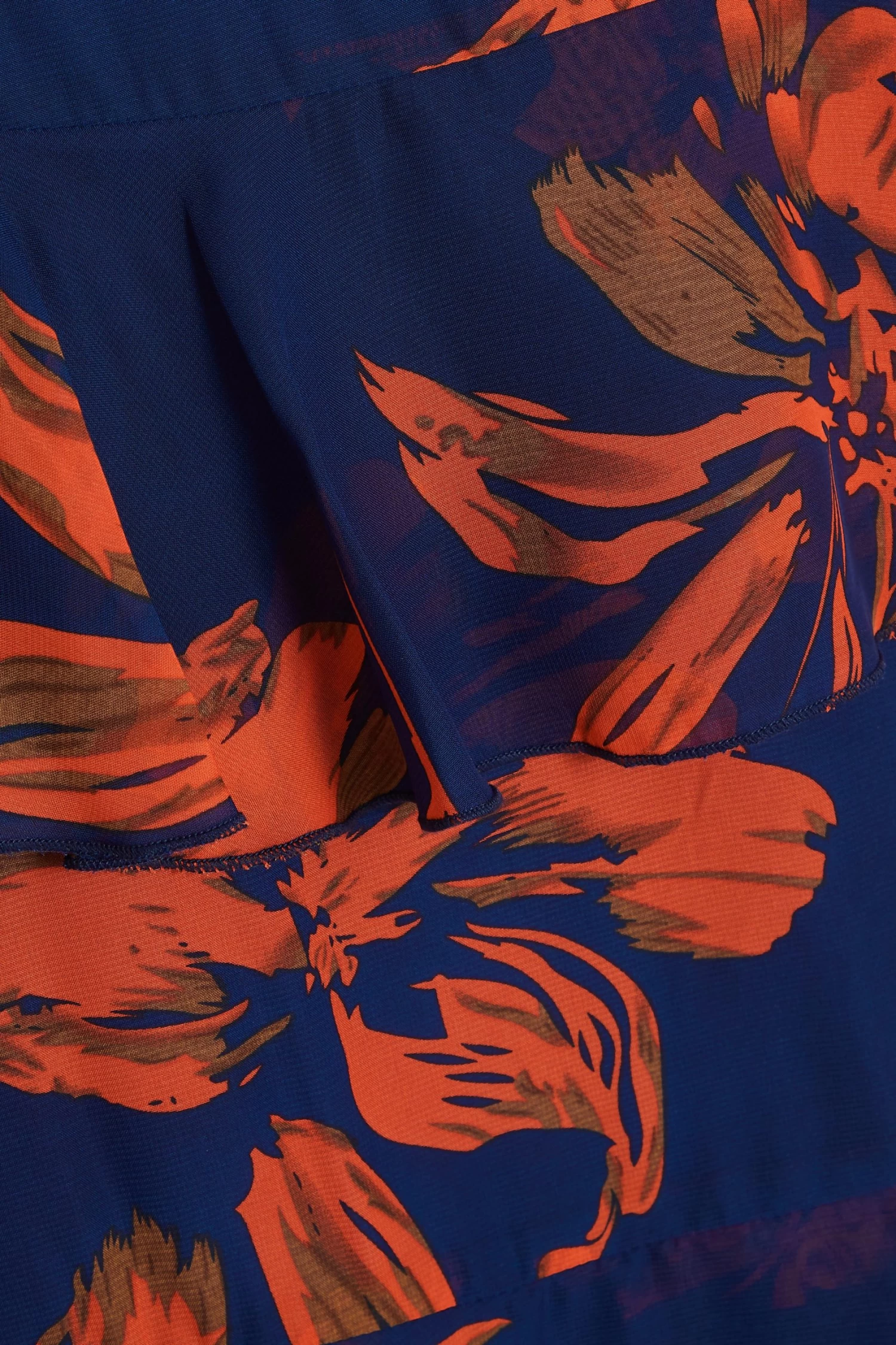 Orange Floral Chiffon Tiered Midi Skirt 6 Orange Floral Chiffon Tiered Midi Skirt - Image 6