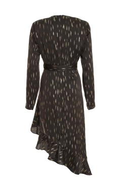 Black Metallic Stripe Midi Dress -Women Clothing Sale 00100035652 ZB scaled