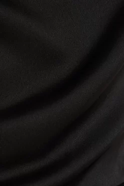 Black Satin Tie Back Midi Dress -Women Clothing Sale 00100035653 ZS scaled