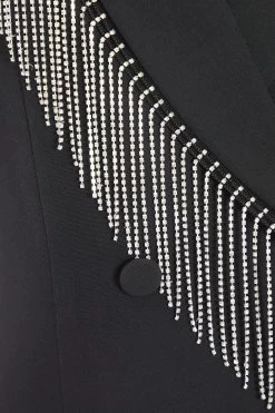 Black Diamante Mini Blazer Dress 11 Black Diamante Mini Blazer Dress -Women Clothing Sale 00100035723 ZS