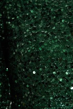 Bottle Green Sequin One Shoulder Mini Dress -Women Clothing Sale 00100035761 ZS