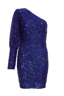 Royal Blue Sequin One Shoulder Mini Dress
