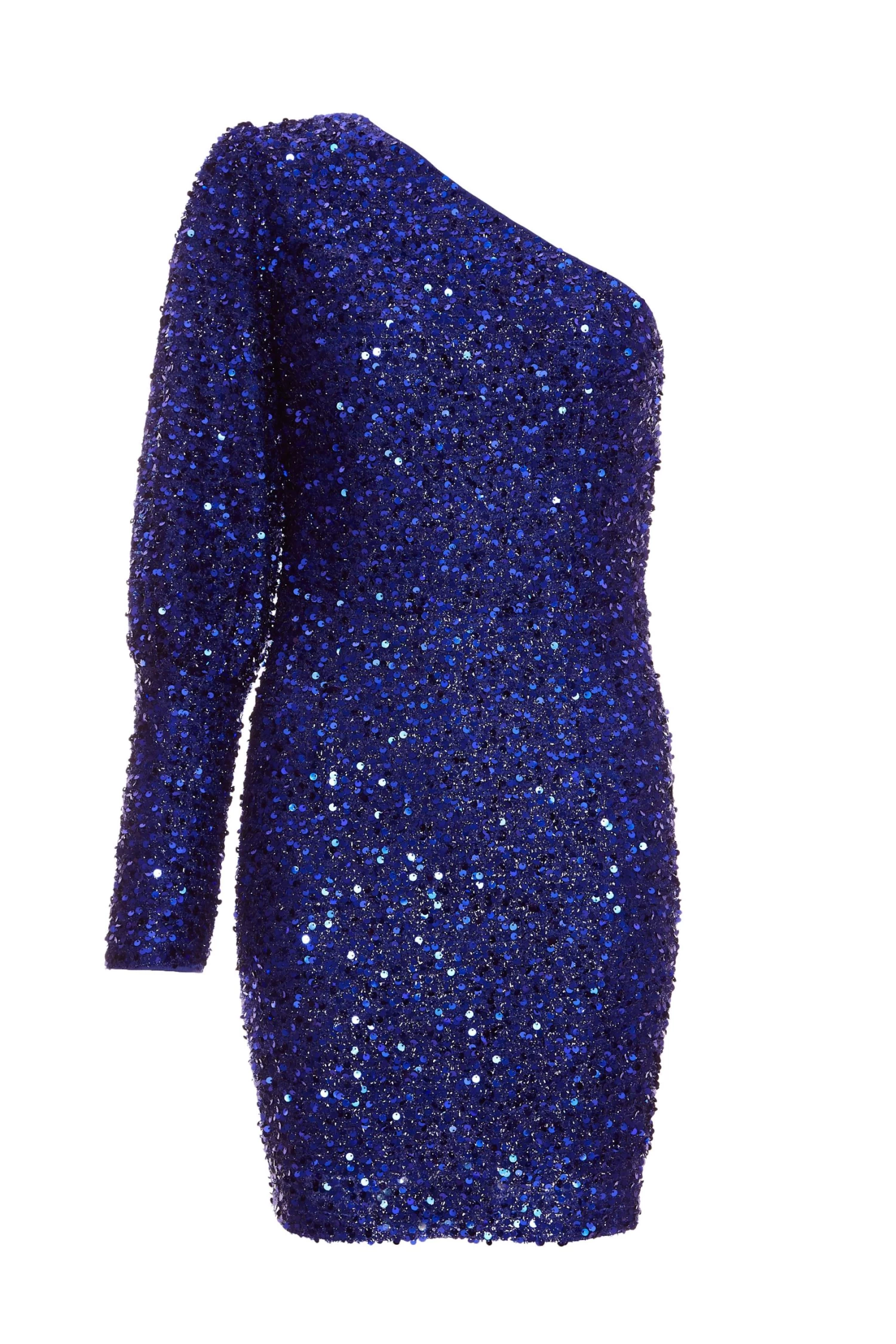 Royal Blue Sequin One Shoulder Mini Dress 1 Royal Blue Sequin One Shoulder Mini Dress