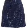 Navy Sequin Mini Skirt