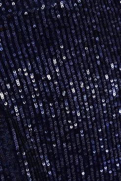 Navy Sequin Mini Skirt -Women Clothing Sale 00100035834 ZS