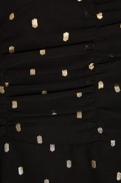 Black Chiffon Foil Tiered Mini Dress -Women Clothing Sale 00100035887 ZS