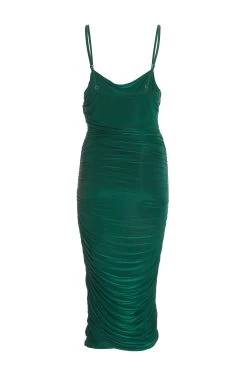 Bottle Green Ruched Bodycon Midi Dress 10 Bottle Green Ruched Bodycon Midi Dress -Women Clothing Sale 00100035908 ZB