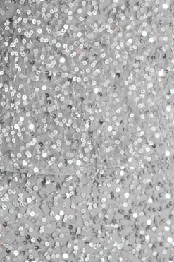 Grey Embellished Split Leg Maxi Dress -Women Clothing Sale 00100035919 ZS