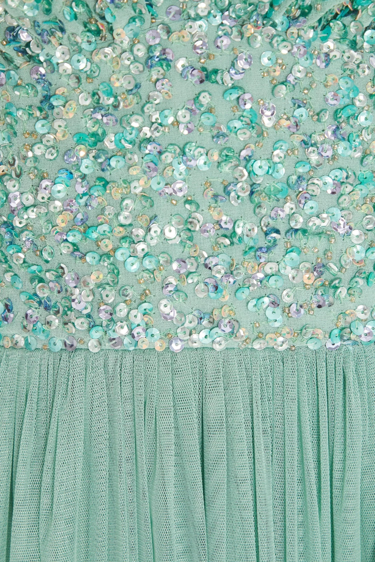 Green Sequin Tulle Midi Dress 6 Green Sequin Tulle Midi Dress - Image 6