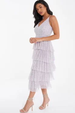 Lilac Sequin Tiered Midi Dress 9 Lilac Sequin Tiered Midi Dress -Women Clothing Sale 00100035926 XS scaled