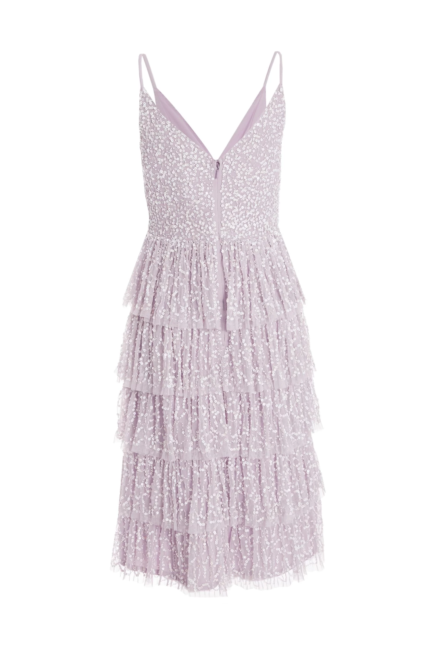 Lilac Sequin Tiered Midi Dress 5 Lilac Sequin Tiered Midi Dress - Image 5