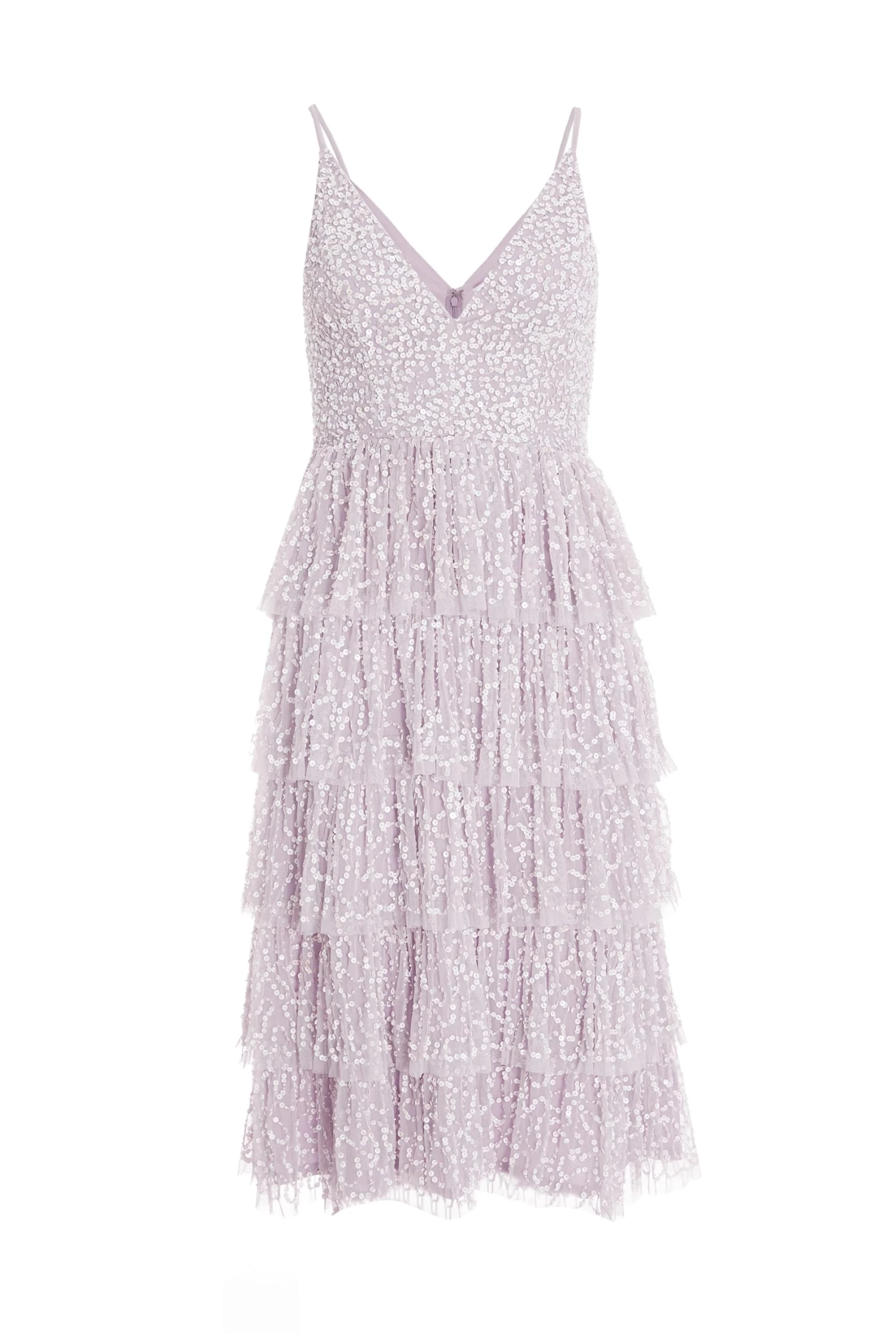 Lilac Sequin Tiered Midi Dress 1 Lilac Sequin Tiered Midi Dress