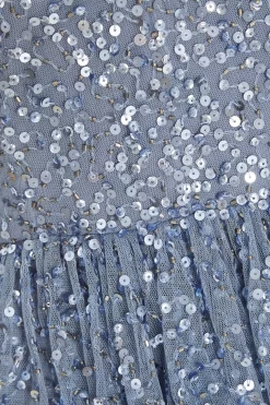 Blue Sequin Tiered Midi Dress -Women Clothing Sale 00100035928 ZS scaled