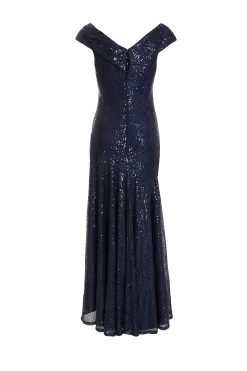 Navy Sequin Ruched Maxi Dress 10 Navy Sequin Ruched Maxi Dress -Women Clothing Sale 00100035930 ZB