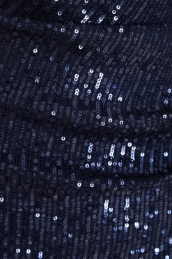 Navy Sequin Ruched Maxi Dress -Women Clothing Sale 00100035930 ZS scaled