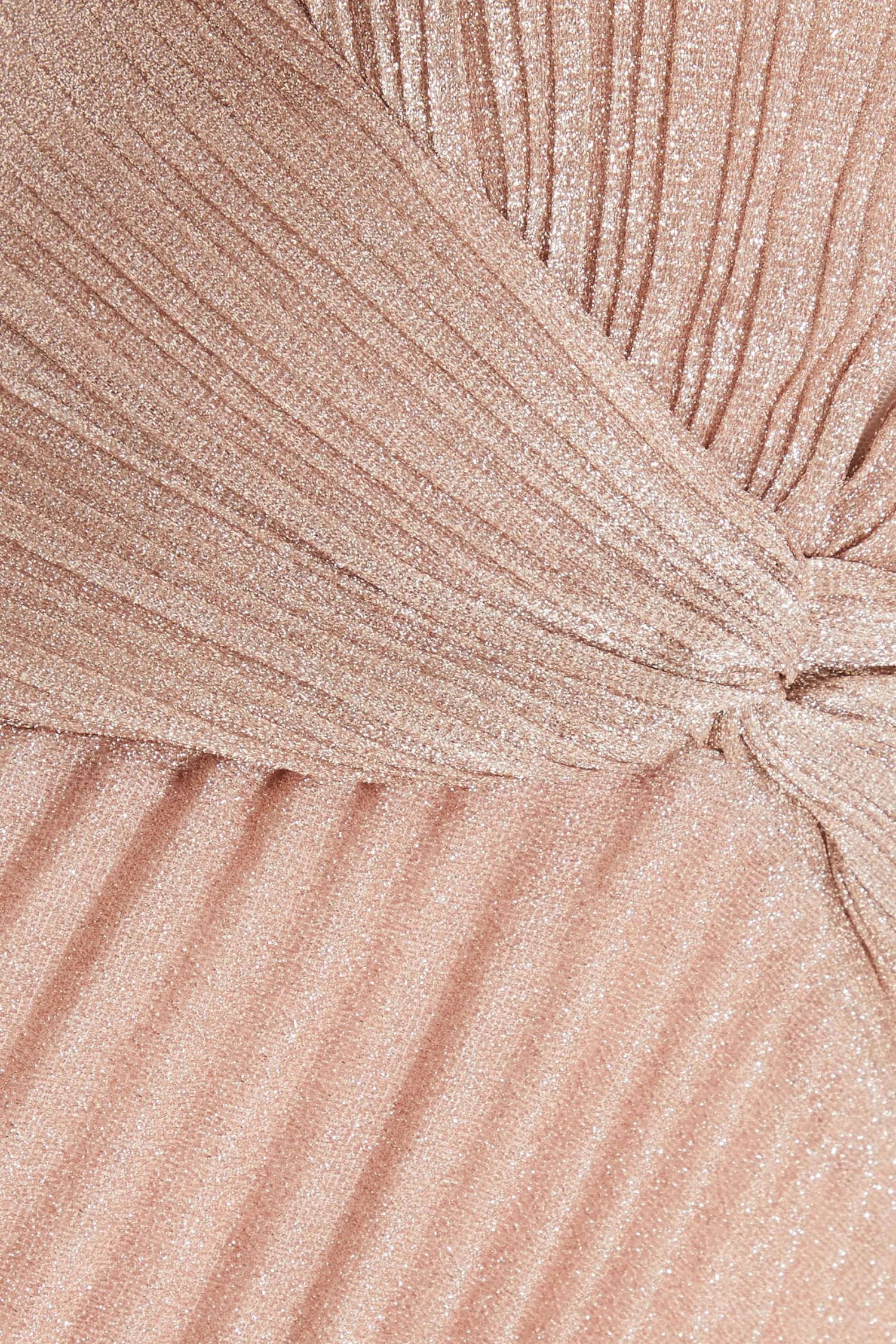 Nude Shimmer Pleated Maxi Dress 5 Nude Shimmer Pleated Maxi Dress - Image 5