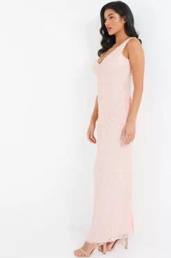 Nude Sequin Maxi Dress 9 Nude Sequin Maxi Dress -Women Clothing Sale 00100035955 XS scaled