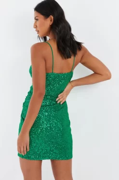 Green Sequin Wrap Mini Dress 8 Green Sequin Wrap Mini Dress -Women Clothing Sale 00100036006 XB scaled