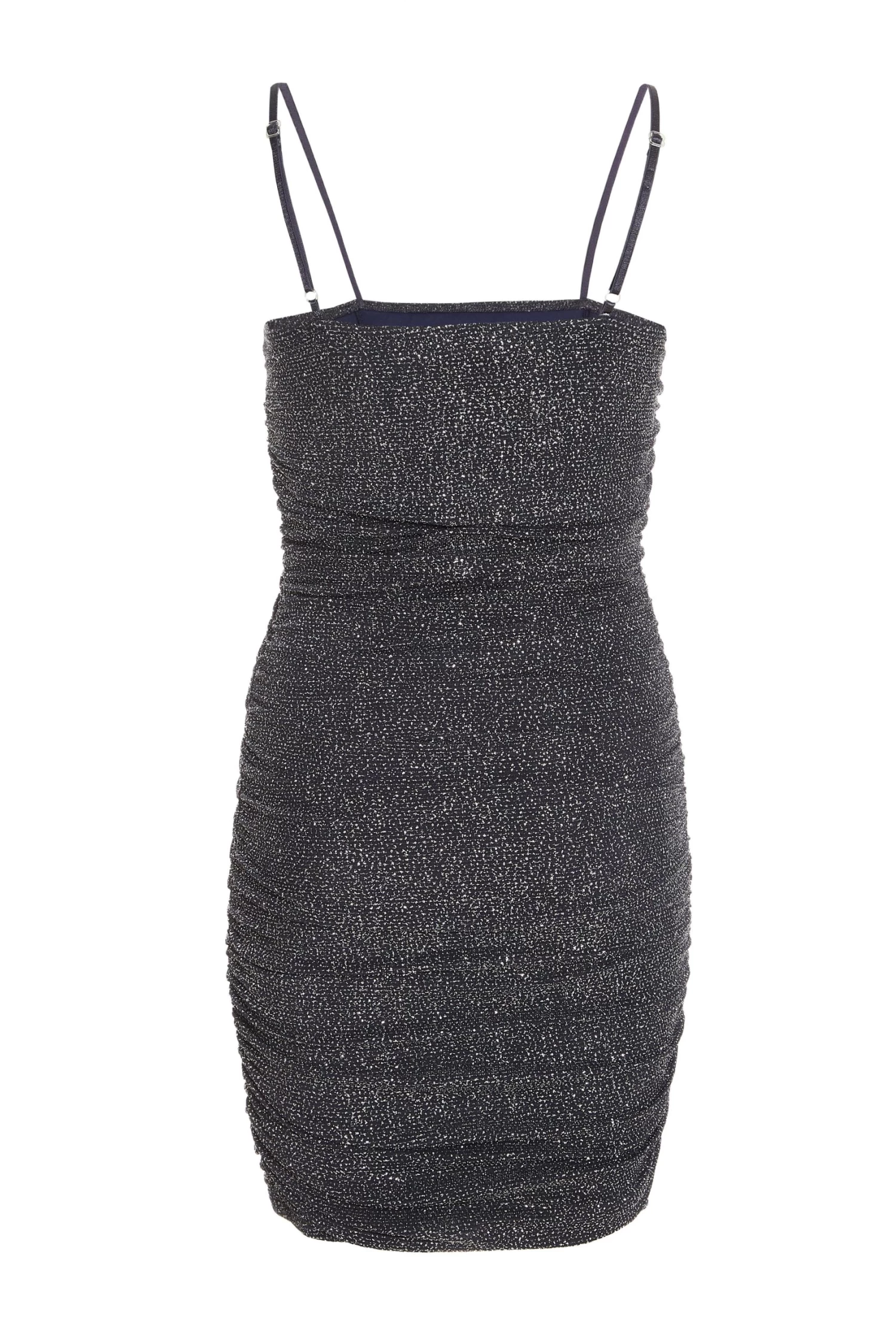 Grey Glitter Ruched Bodycon Mini Dress 5 Grey Glitter Ruched Bodycon Mini Dress - Image 5