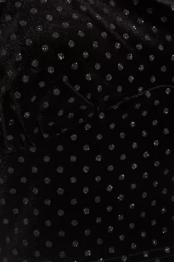 Black Velvet Glitter Polka Dot Crop Top 11 Black Velvet Glitter Polka Dot Crop Top -Women Clothing Sale 00100036034 ZS scaled