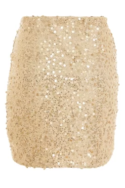 Gold Sequin Mini Skirt -Women Clothing Sale 00100036035 ZB scaled