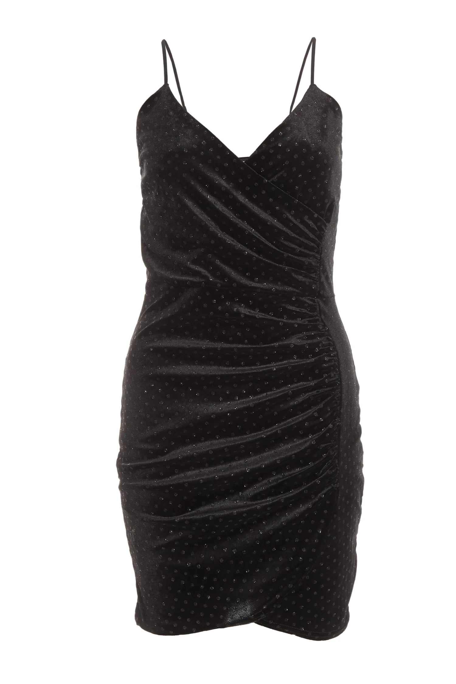 Black Velvet Glitter Polka Dot Mini Dress 1 Black Velvet Glitter Polka Dot Mini Dress