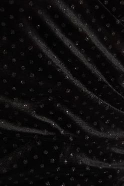 Black Velvet Glitter Polka Dot Mini Dress 11 Black Velvet Glitter Polka Dot Mini Dress -Women Clothing Sale 00100036074 ZS