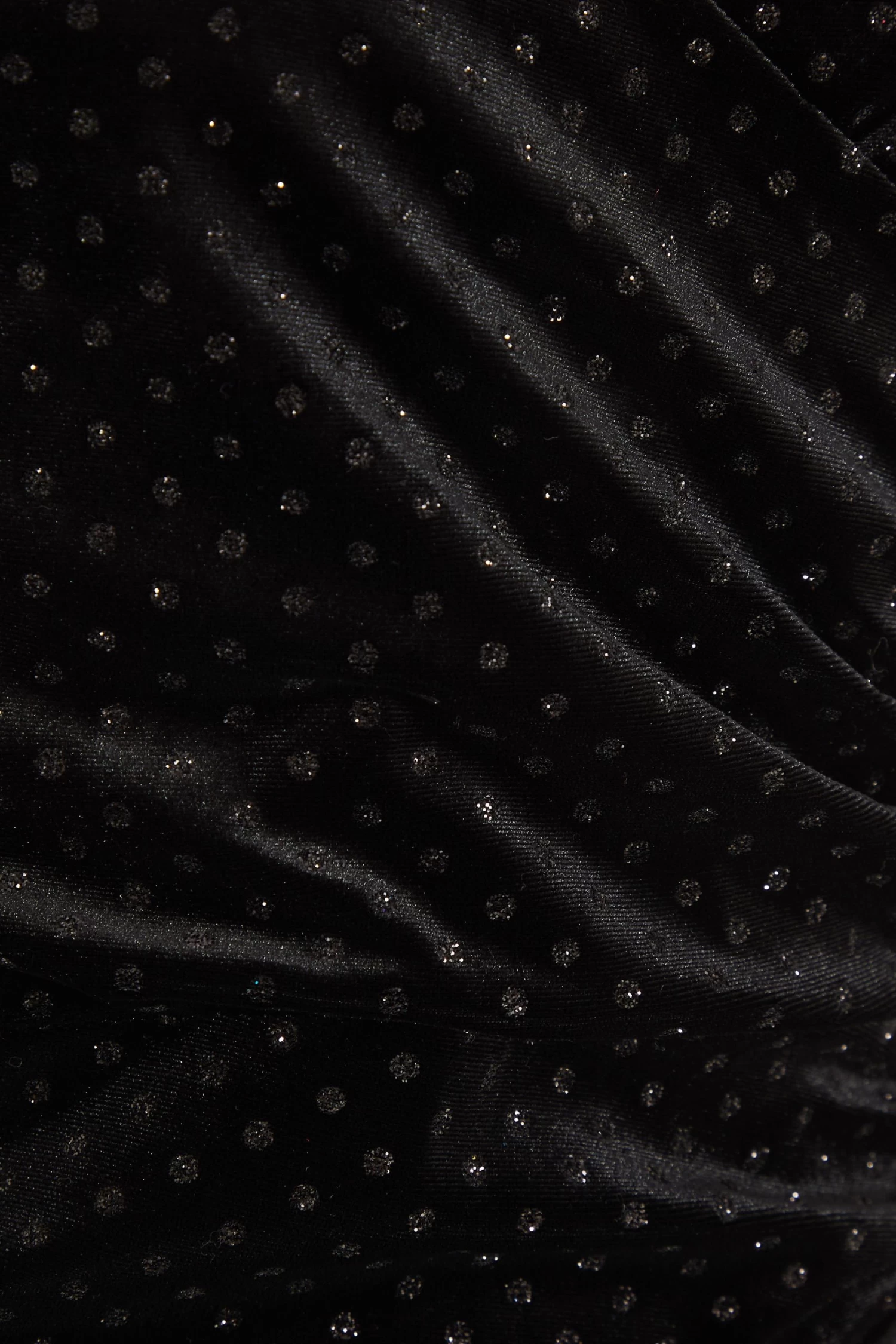 Black Velvet Glitter Polka Dot Mini Dress 6 Black Velvet Glitter Polka Dot Mini Dress - Image 6