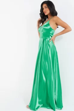 Jade Green Satin Maxi Dress 9 Jade Green Satin Maxi Dress -Women Clothing Sale 00100036084 XS scaled