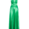 Jade Green Satin Maxi Dress