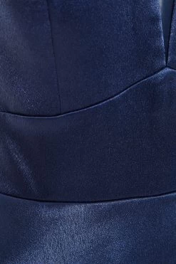 Navy Satin Maxi Dress -Women Clothing Sale 00100036085 ZS