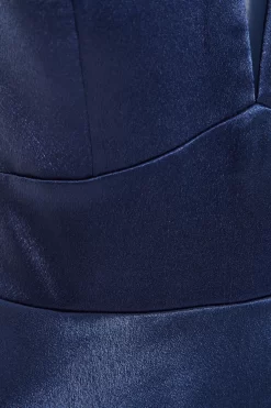Navy Satin Maxi Dress -Women Clothing Sale 00100036085 ZS scaled