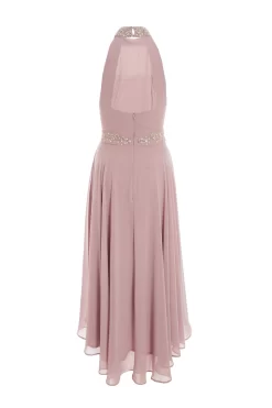 Pink Embellished Chiffon High Neck Midaxi Dress -Women Clothing Sale 00100036088 ZB scaled