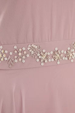 Pink Embellished Chiffon High Neck Midaxi Dress -Women Clothing Sale 00100036088 ZS scaled