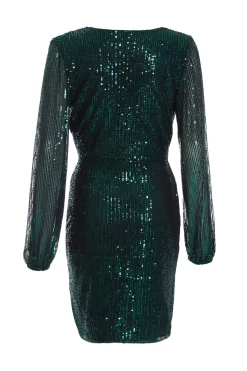 Bottle Green Sequin Sash Bodycon Dress 10 Bottle Green Sequin Sash Bodycon Dress -Women Clothing Sale 00100036112 ZB scaled