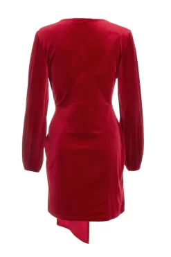 Red Velvet Sash Bodycon Dress -Women Clothing Sale 00100036114 ZB scaled