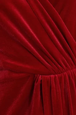 Red Velvet Sash Bodycon Dress -Women Clothing Sale 00100036114 ZS scaled