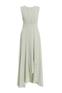 Sage Chiffon Backless Maxi Dress
