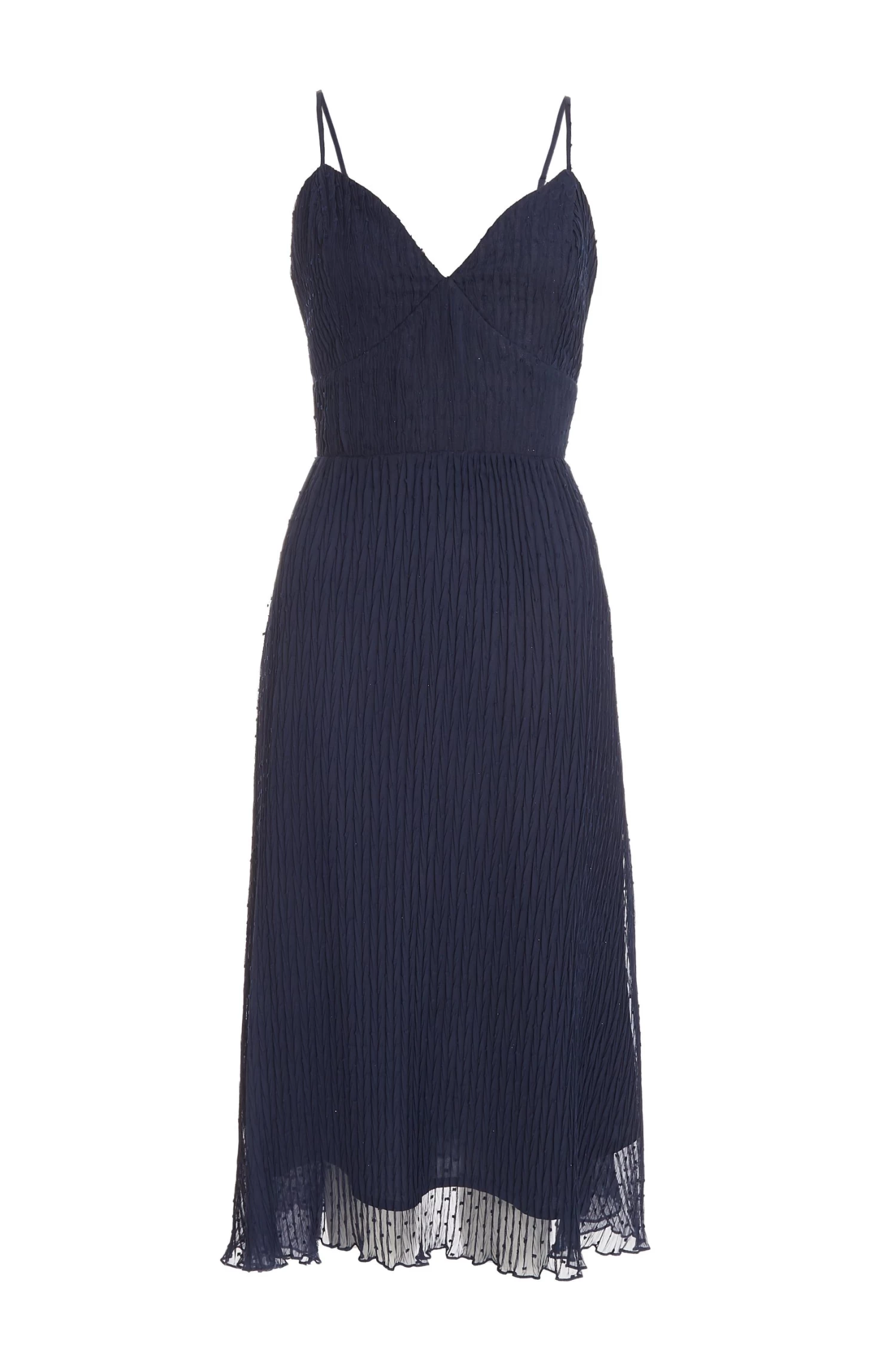 Navy Chiffon Crinkle Midi Dress 1 Navy Chiffon Crinkle Midi Dress